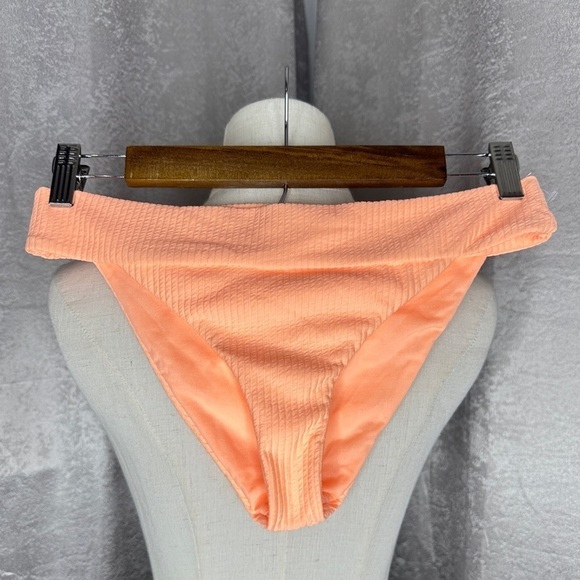 NEW Billabong Ribbed Bikini Bottom in Neon Tangerine Sz Medium - Picture 1 of 7